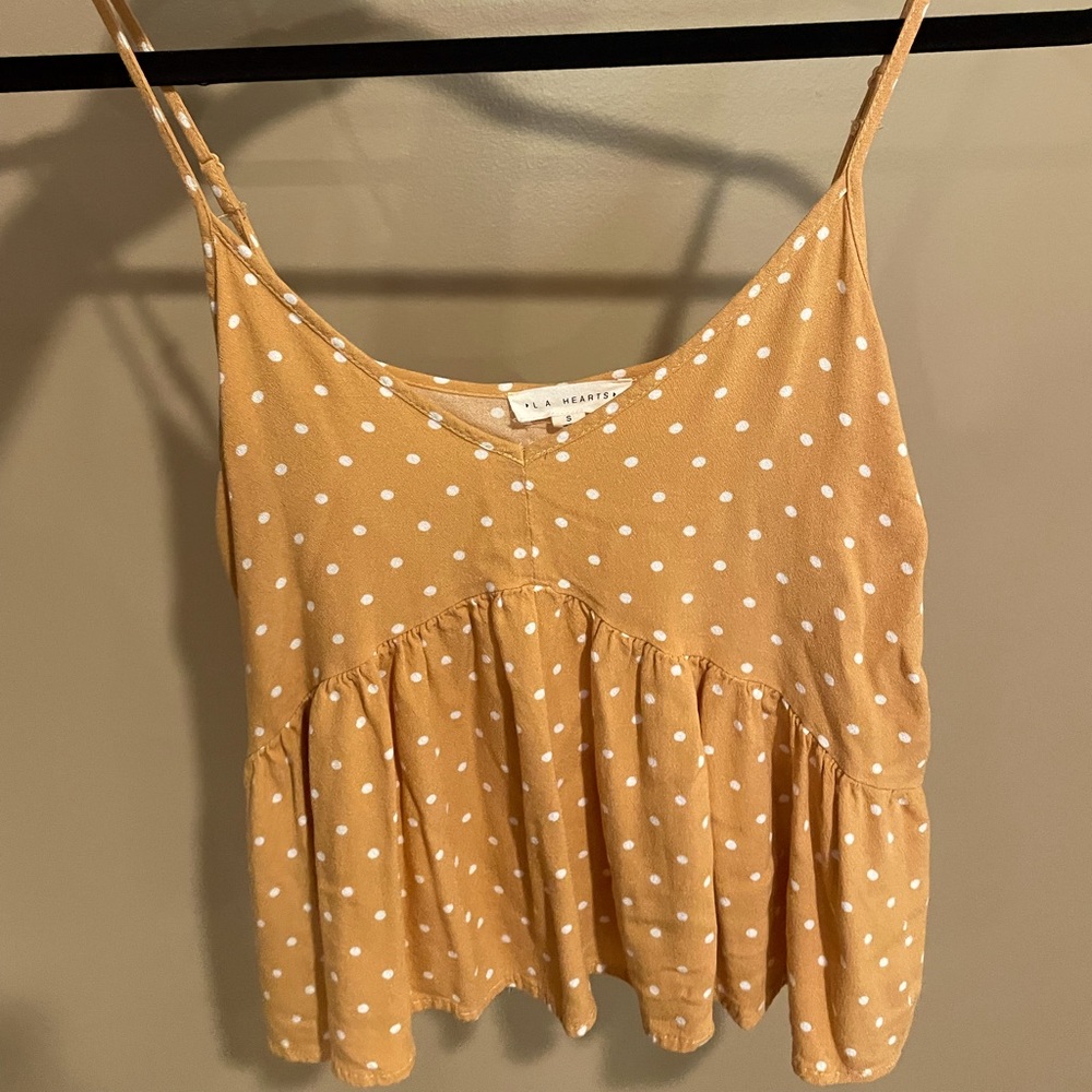 Flowy, polka dot tank top